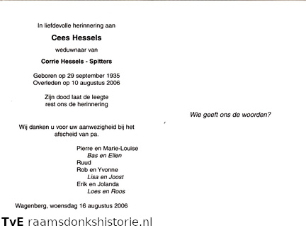 Cees Hessels Corrie Spitters
