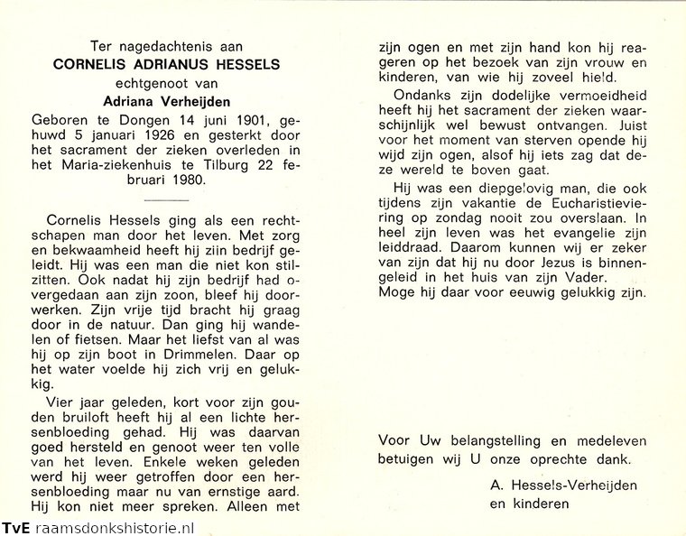 Cornelis Adrianus Hessels Adriana Verheijden