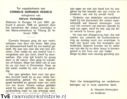 Cornelis Adrianus Hessels Adriana Verheijden
