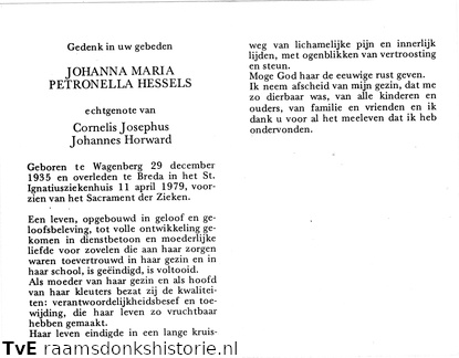 Johanna Maria Petronella Hessels Cornelis  Josephus Johannes Horward