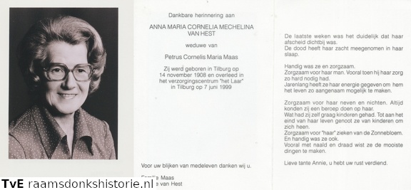 Anna Maria Cornelia Mechelina van Hest Petrus Cornelis Maria Maas