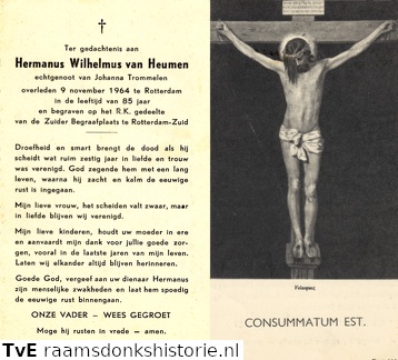Hermanus Wilhelmus van Heumen Johanna Trommelen