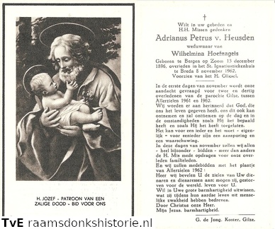 Adrianus Petrus van Heusden Wilhelmina Hoefnagels