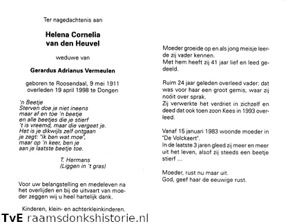 Helena Cornelia van den Heuvel Gerardus Adrianus Vermeulen