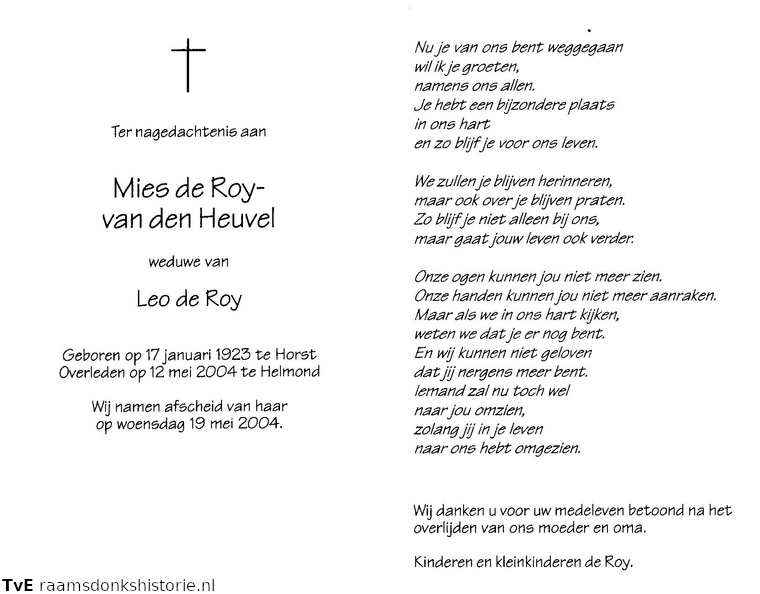 Mies van den Heuvel-Leo de Roy