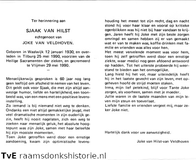 Sjaak van Hilst Joke van Veldhoven