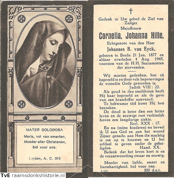 Cornelia Johanna Hilte Johannes B van Eyck