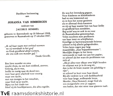 Johanna van Himberge Jacobus Hommel