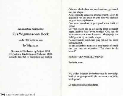 Zus van Hoek Jo Wigmans