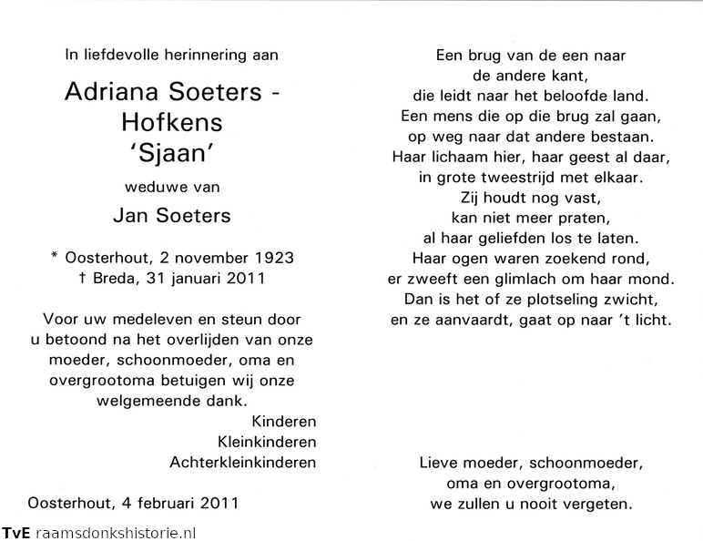Adriana Hofkens Jan Soeters