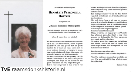 Henriëtte Petronella Holtzer Johannes Leonardus Thomas Jorna