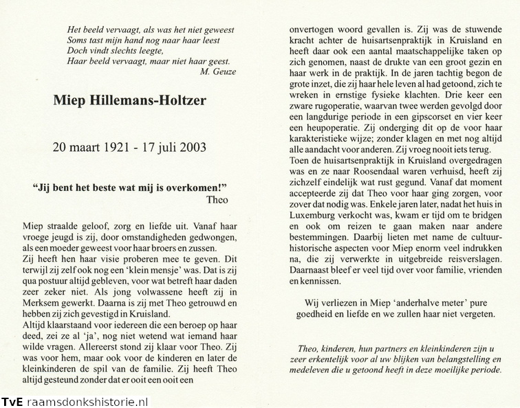Miep Holtzer Theo Hillemans