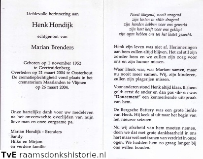 Henk Hondijk-Marian Brenders