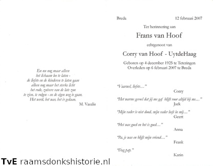 Frans van Hoof Corry UytdeHaag