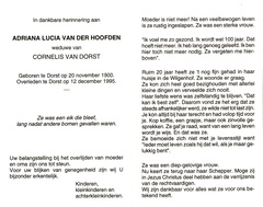 Adriana Lucia van der Hoofden Cornelis van Dorst