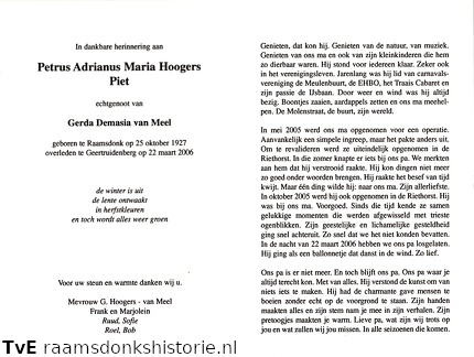 Petrus Adrianus Maria Hoogers Gerda Demasia van Meel