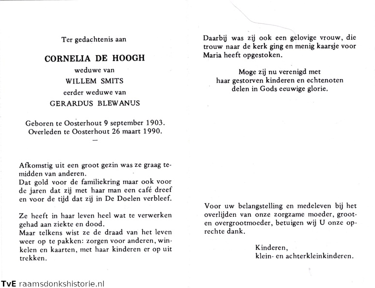 Cornelia de Hoogh Willem Smits  Gerardus Blewanus