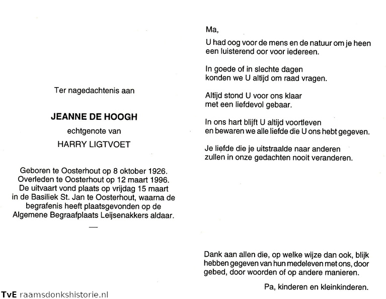 Jeanne de Hoogh  Harry Ligtvoet