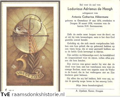 Ludovicus Adrianus de Hoogh Antonia Catharina Akkermans