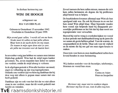 Wim de Hoogh Ria van der Plas