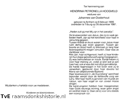 Hendrina Petronella Hoogveld Johannes van Oosterhout
