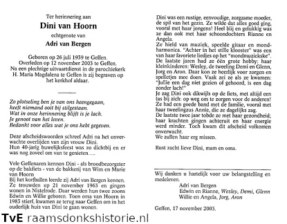 Dini van Hoorn Adri van Bergen