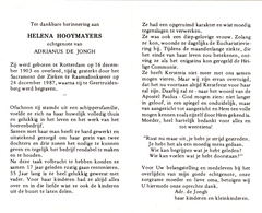 Helena Hooymayers Adrianus de Jongh