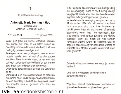 Antonetta Maria Hop Antonius Hendrkus Hermus