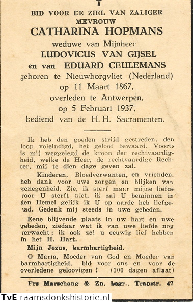Catharina Hopmans Ludovicus van Gijsel  Eduard Ceulemans