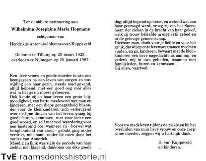 Wilhelmina Josephina Maria Hopmans Hendrikus Antonius Johannes van Kuppeveld