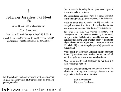 Johannes Josephus van Hout Miet Lammers
