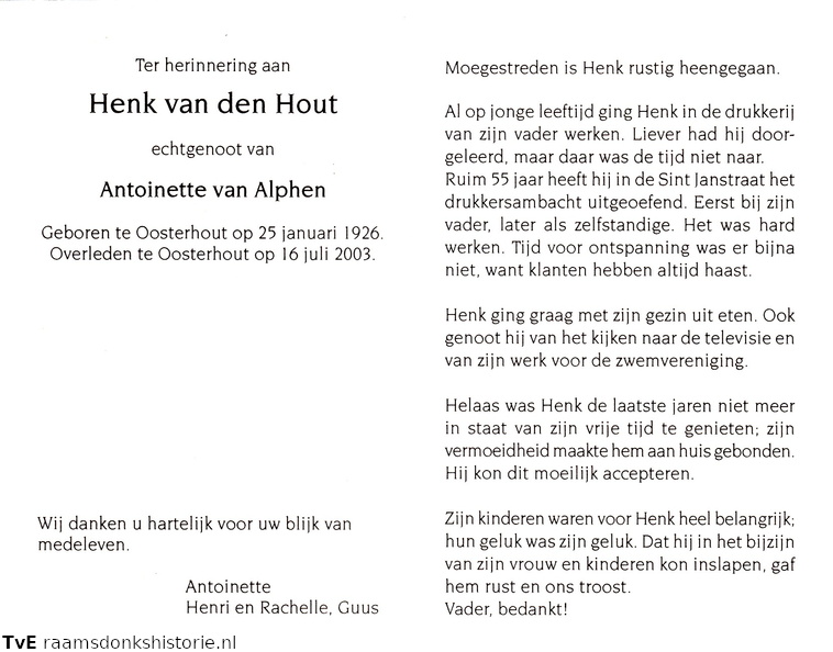 Henk van den Hout Antoinette van Alphen