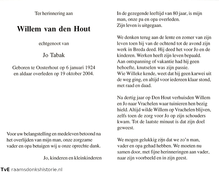 Willem van den Hout Jo Tabak