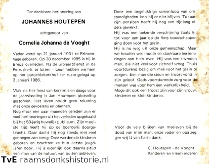 Johannes Houtepen Cornelia Johanna de Vooght