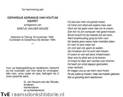 Gerardus Adrianus van Houtum Grietje van der Woude