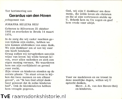 Gerardus van den Hoven Johanna Helena Heij