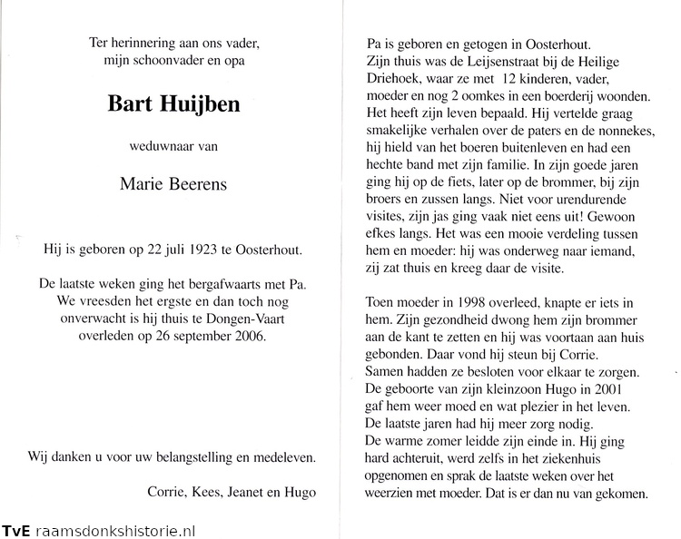 Bart Huijben Marie Beerens