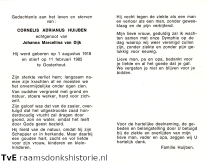 Cornelis Adrianus Huijben Johanna Marcellina van Dijk