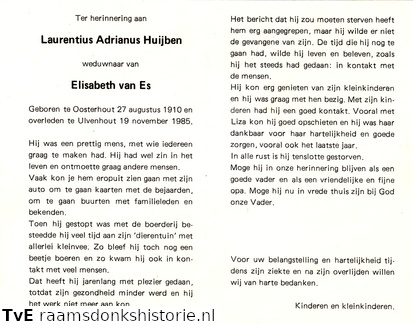 Laurentius Adrianus Huijben Elisabeth van Es