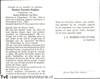 Thomas Cornelis Huijben Joanna Catharina van Etten