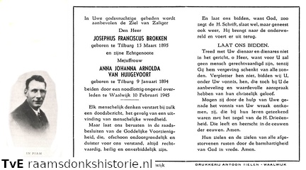 Anna Johanna Arnolda van Huijgevoort Josephus Adrianus Brokken