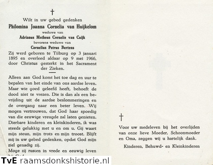 Philomina Joanna Cornelia van Huijkelom Adrianus Matheus Cornelis van Cuijk Cornelius Petrus Bertens