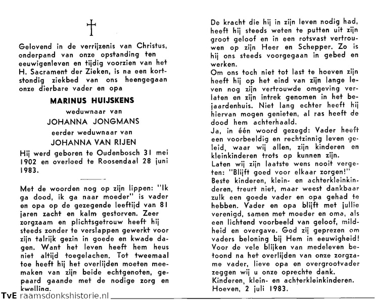 Marinus Huijsken Johanna Jongmans-Johanna van Rijen