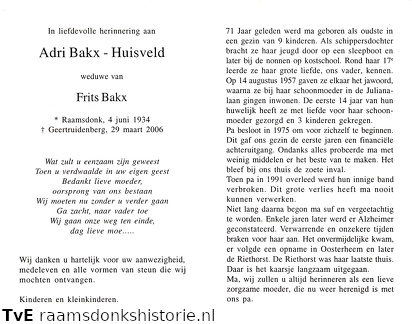 Adri Huisveld Frits Bakx