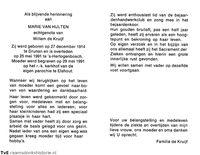 Marie van Hulten Willem de Kruijf