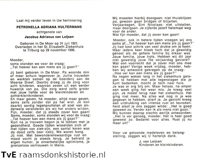 Petronella Adriana Hultermans Jacobus Adrianus van Leijsen
