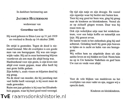 Jacobus Hultermans Gerardina van Gils