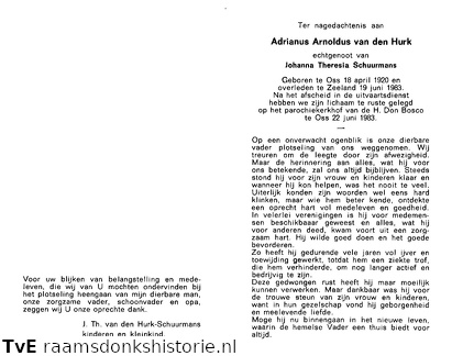 Adrianus Arnoldus van den Hurk Johanna Theresia Schuurmans