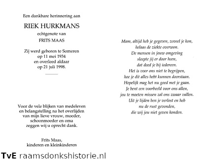 Riek Hurkmans Frits Maas