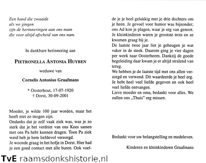 Pietronella Antonia Huyben-Cornelis Antonius Graafmans